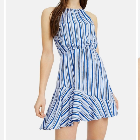 My Michelle Blue Striped Mini Dress 0774 - Picture 1 of 8
